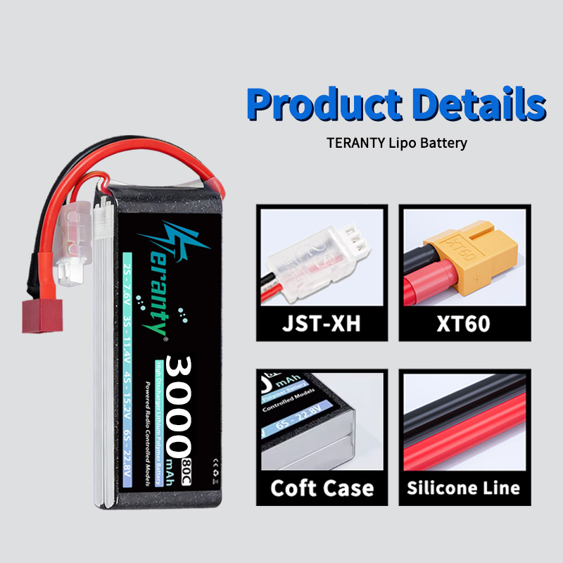 TERANTY 2S 3000mAh Lipo Batter - đánh giá và giá Drone Battery Connector