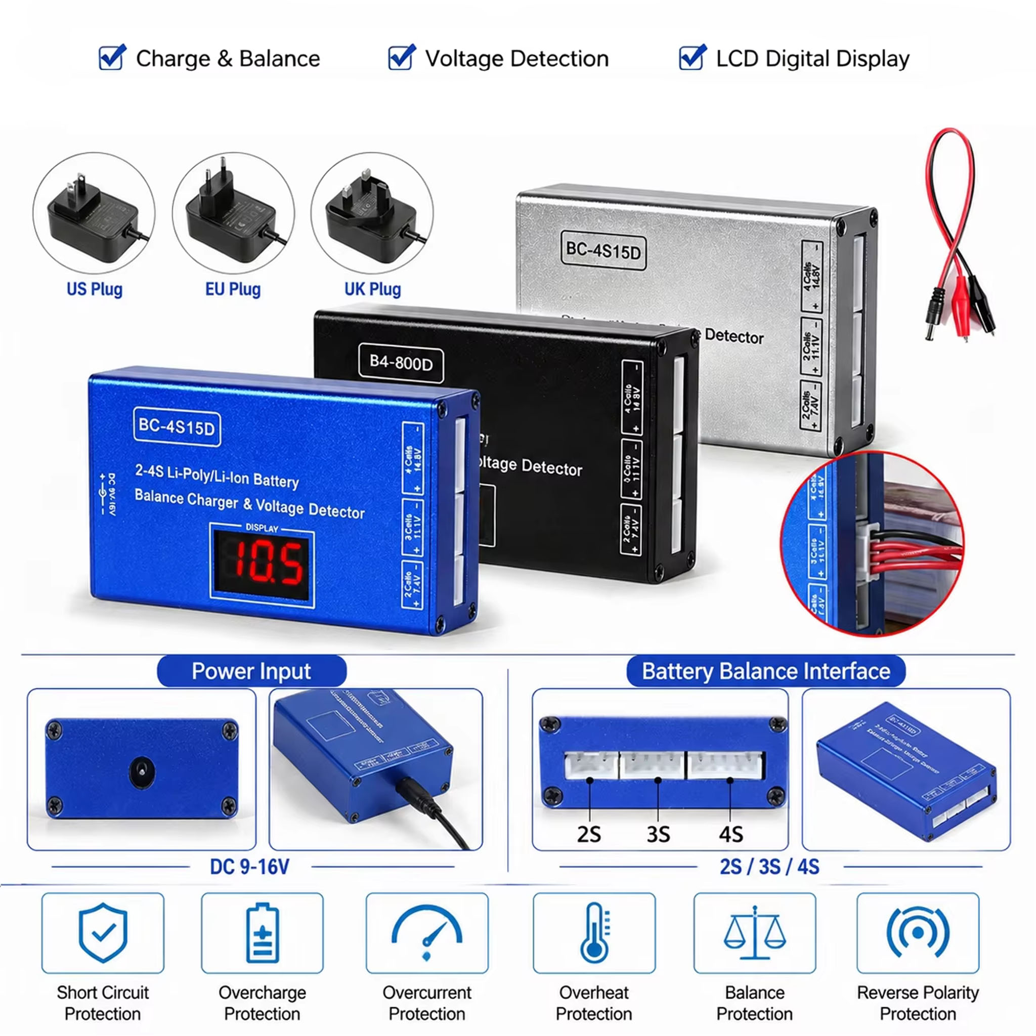 BC-4S15D 2-4S Lithium Balance  - đánh giá và giá Drone Battery Voltage Checker