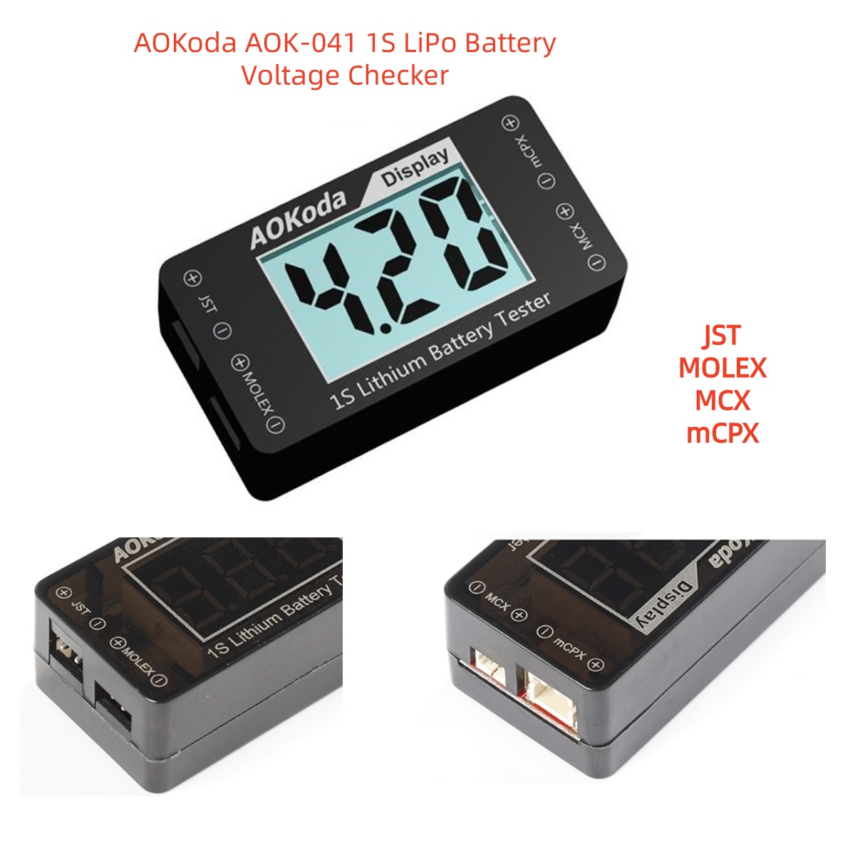 AOKoda AOK-041 1S LiPo Battery - đánh giá và giá Drone Battery Voltage Checker