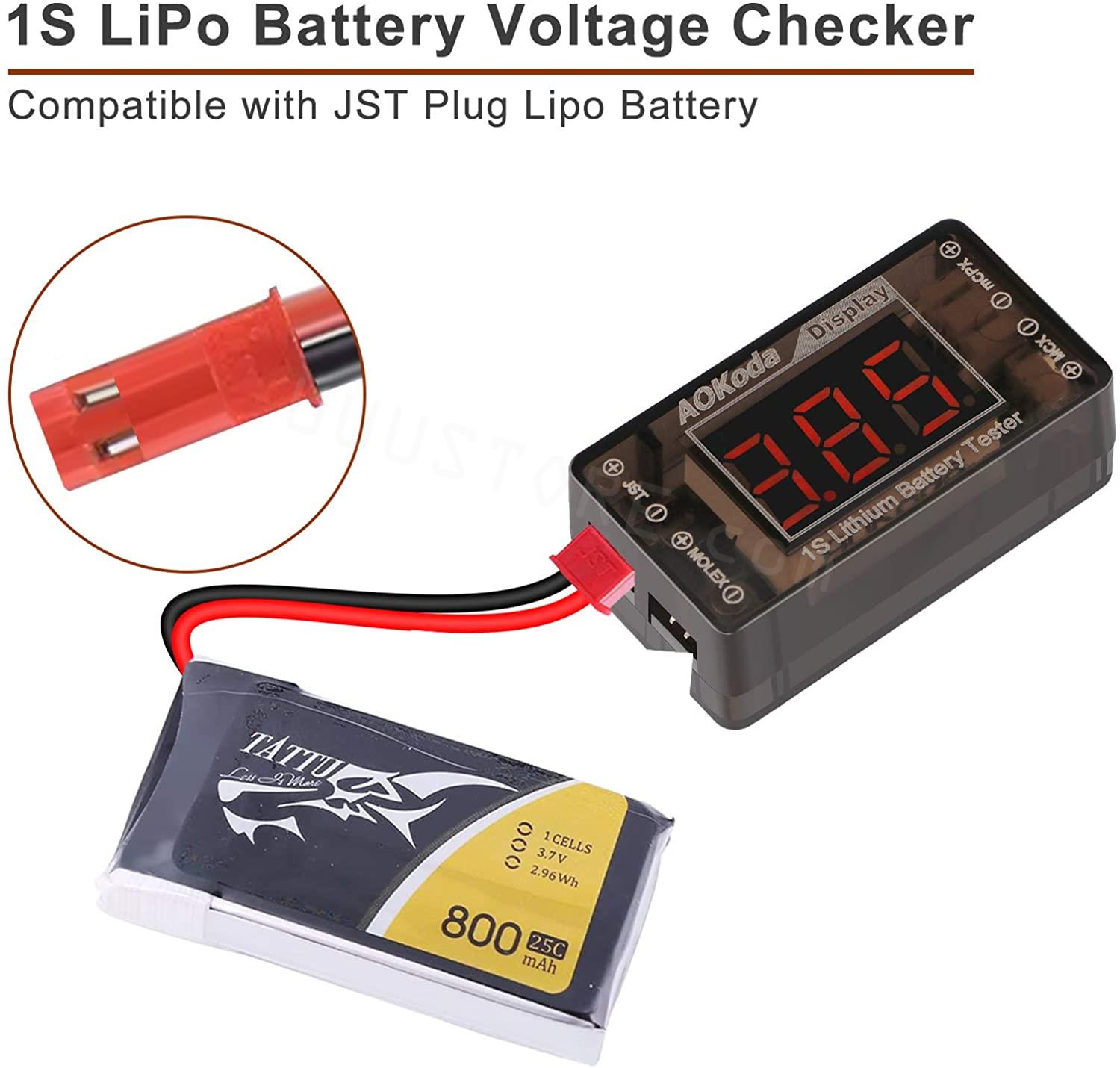 AOKoda AOK-041 1S LiPo Battery - đánh giá và giá Drone Battery Voltage Checker
