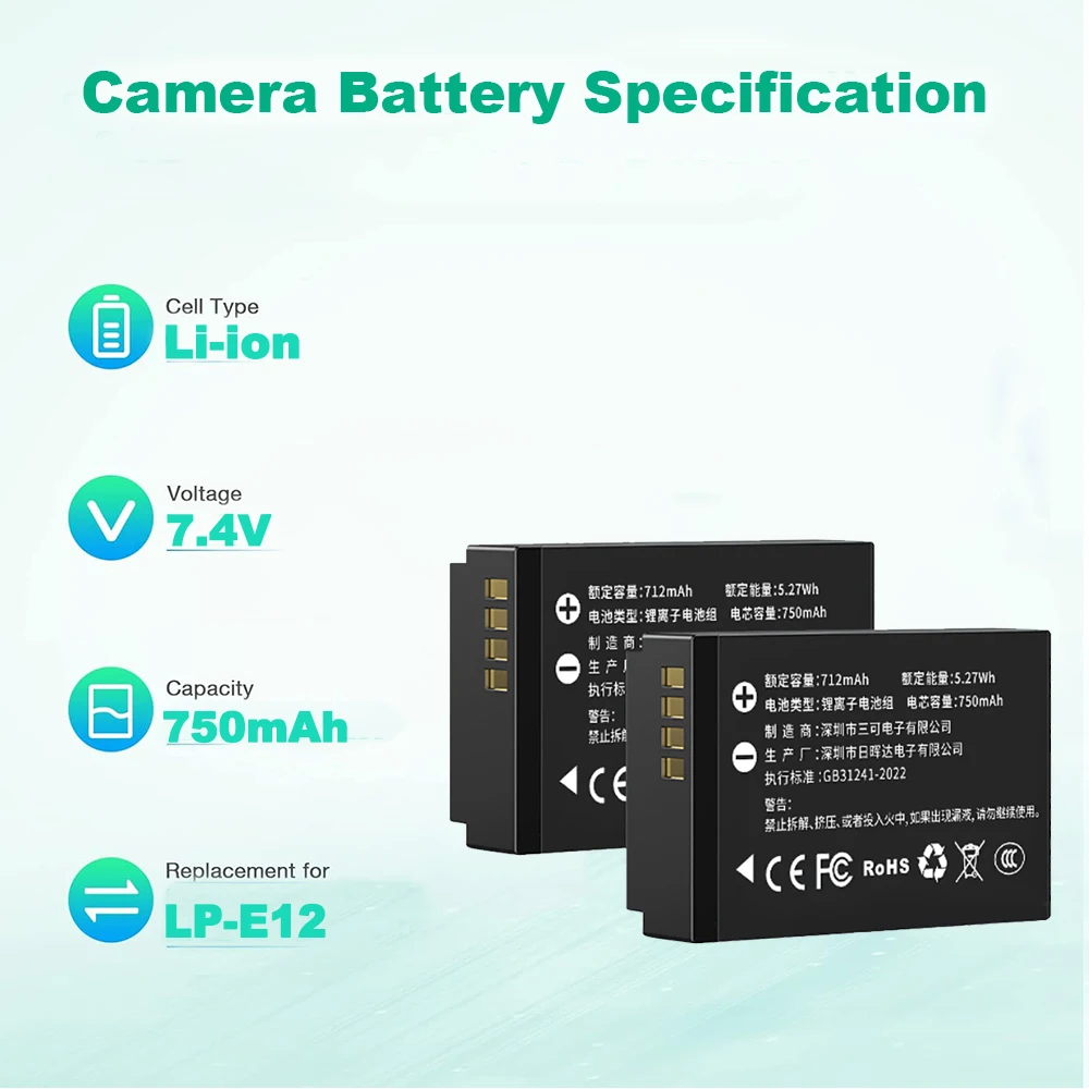 New LP-E12 Camera Battery for  - đánh giá và giá Canon Camera Eos M50 Mark Ii