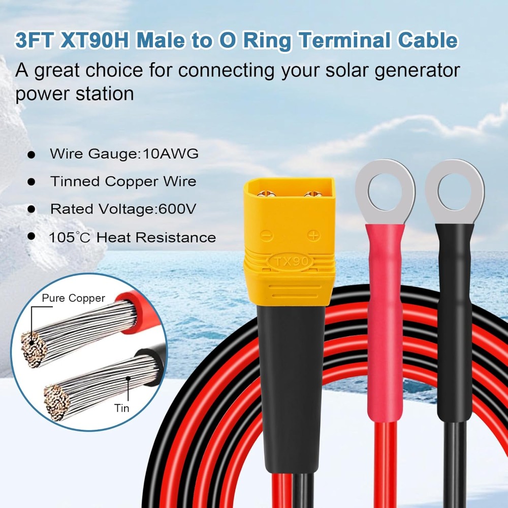 XT90 to O Ring Terminal Cable  - đánh giá và giá Drone Battery Connector