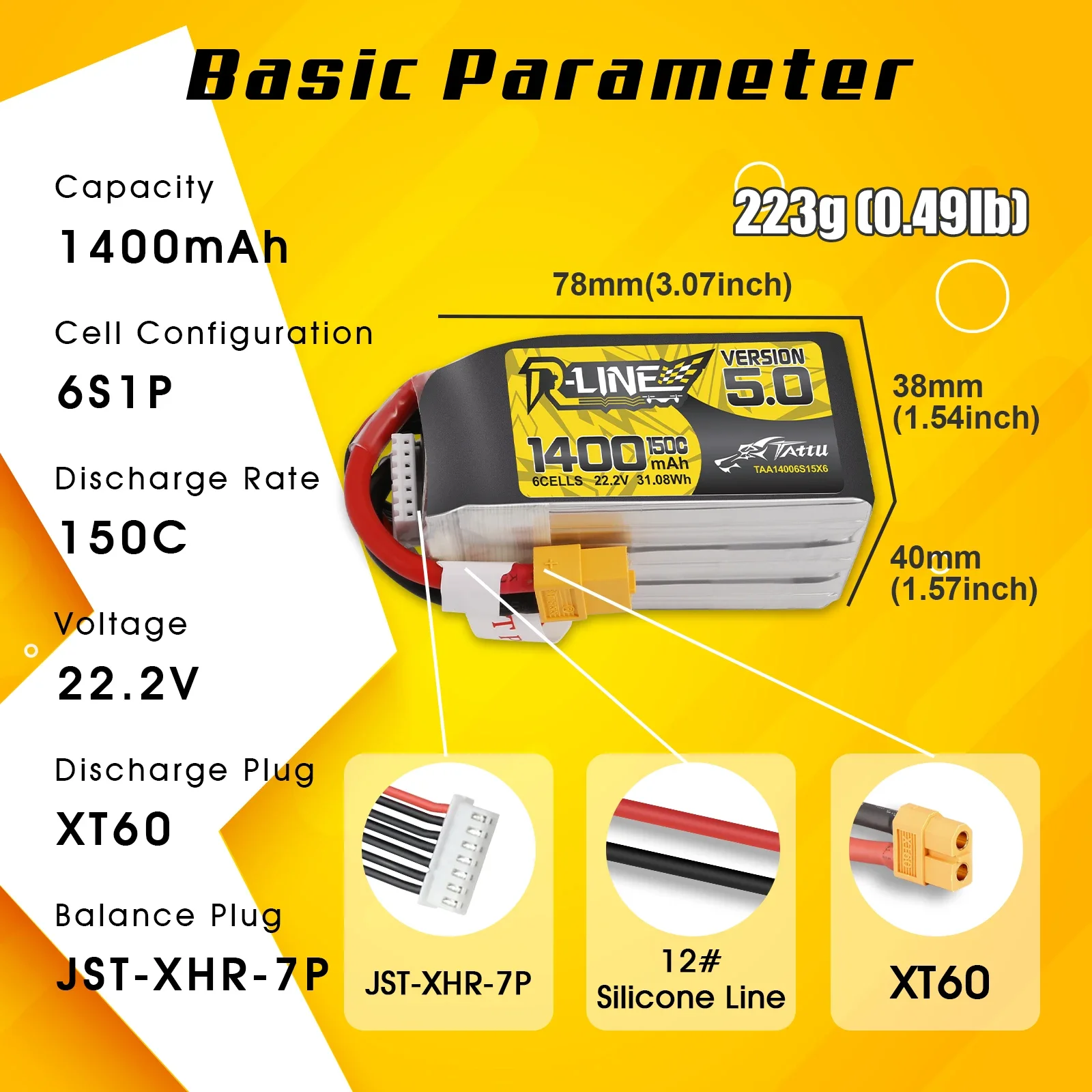Tattu R-Line 1200mAh 1400mAh 6 - đánh giá và giá Drone Battery 6S