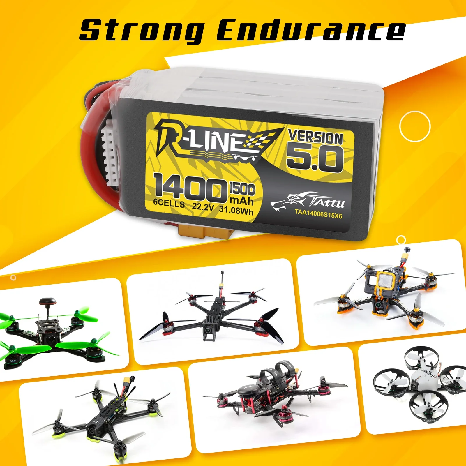 Tattu R-Line 1200mAh 1400mAh 6 - đánh giá và giá Drone Battery 6S