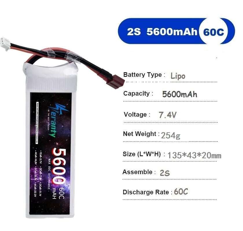 TERANTY 5600MAH 60C 2S 3S 4S 6 - đánh giá và giá Drone Battery 4S