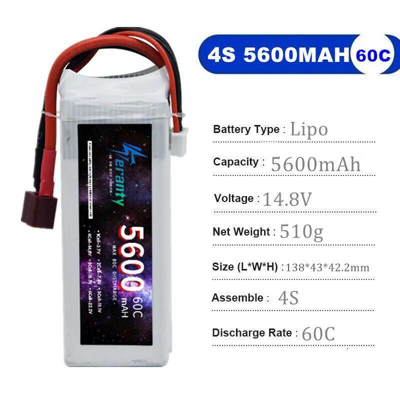 TERANTY 5600MAH 60C 2S 3S 4S 6 - đánh giá và giá Drone Battery 4S