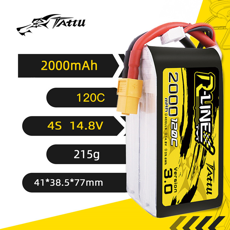 HOT TATTU R-LINE 3.0 120C 2000 - đánh giá và giá Drone Battery 4S