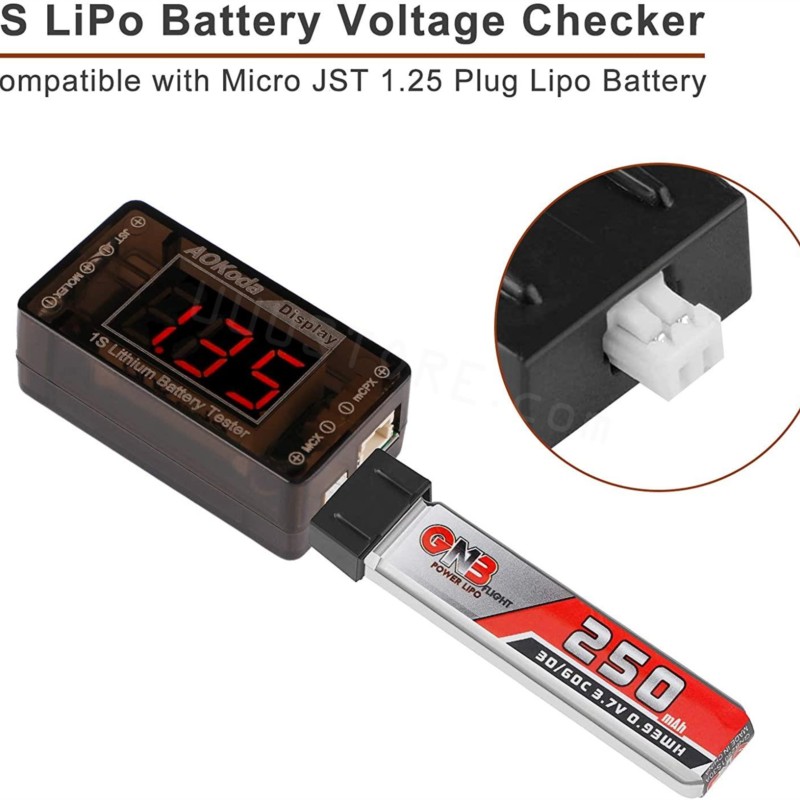 AOKoda AOK-041 1S LiPo Battery - đánh giá và giá Drone Battery Voltage Checker
